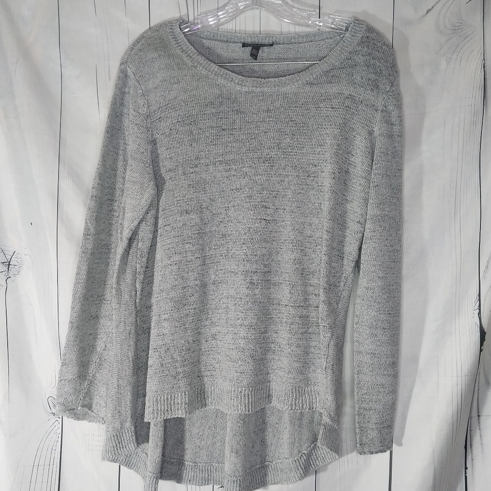 Eileen Fisher 100% Linen Open-Weave Relaxed Fit High-Low Sweater